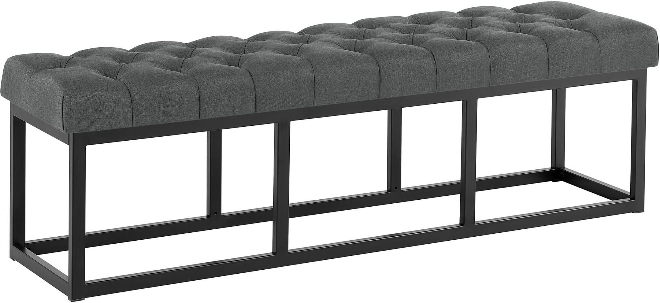 SITZBANK 150/38 cm Stoff Dunkelgrau - Dunkelgrau/Schwarz, Textil/Metall (150/46/38cm) - CLP