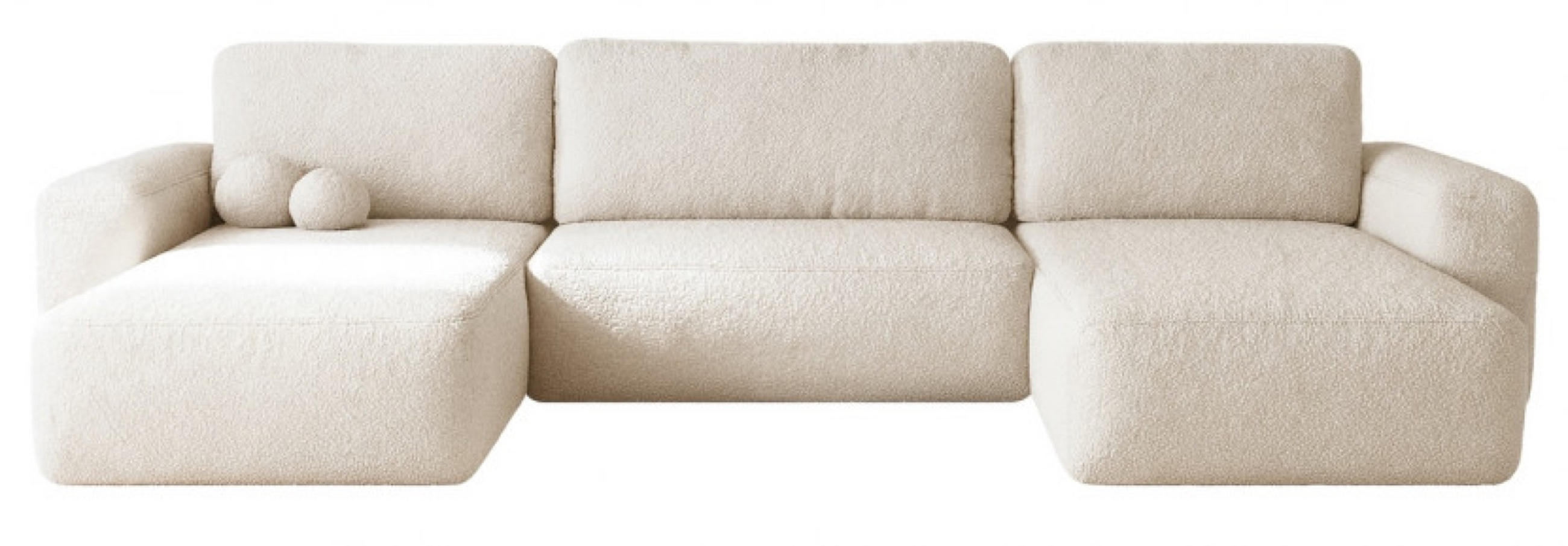 ECKSOFA Creme ILO Mit Bettkasten Und Schlaffunktion - Ecru, Textil (374/177cm) - Sepro Meble