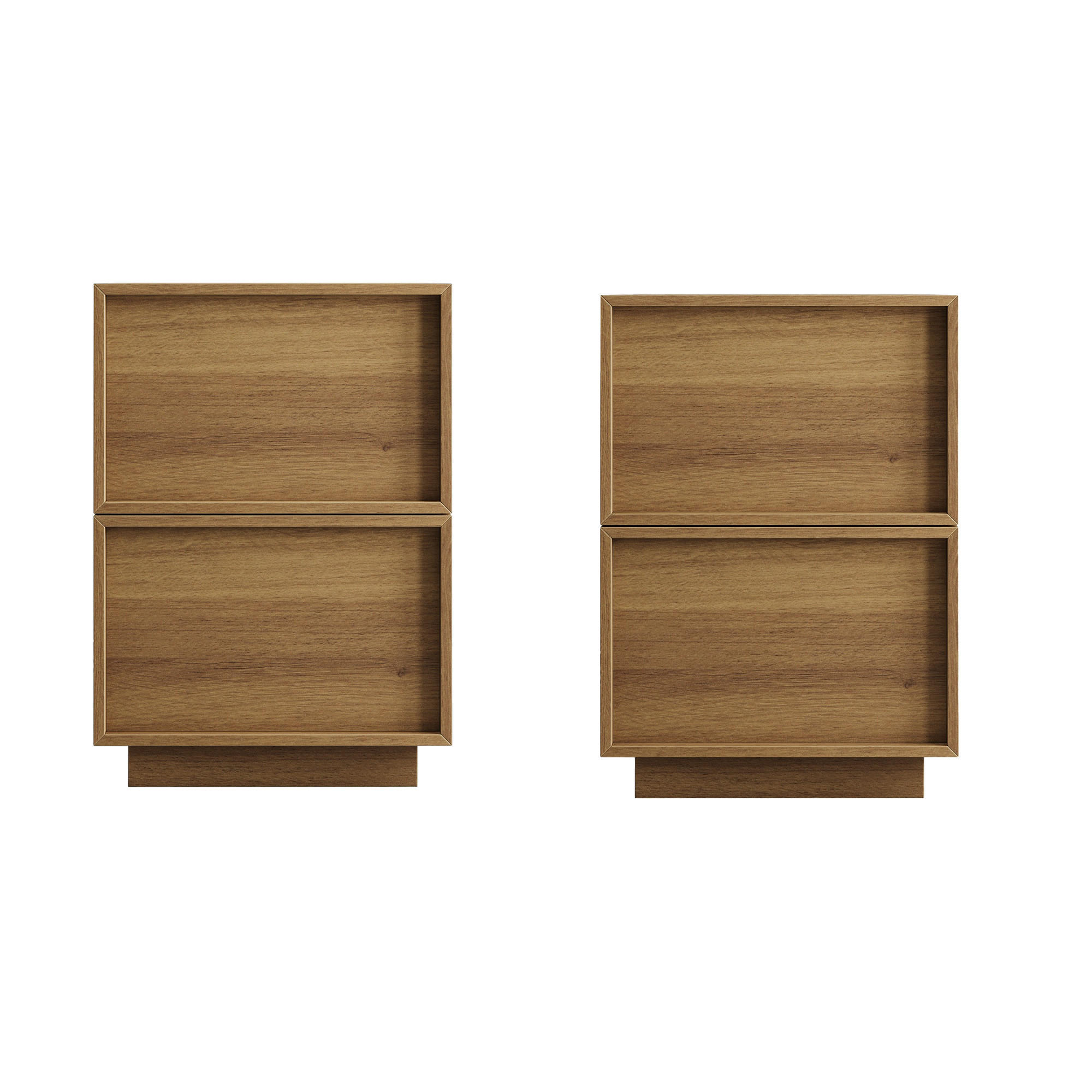 NACHTTISCH 38/48/50 cm eichefarben aus MDF mit 2 Schubladen - Braun, Holzwerkstoff (45/54/38cm) - OKWISH