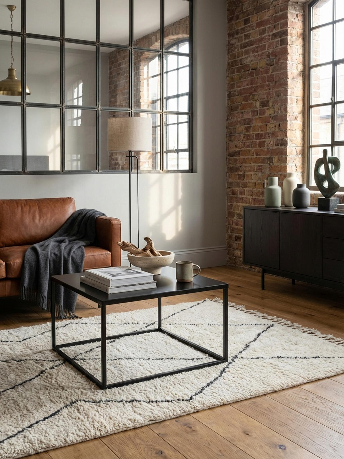 COUCHTISCH quadratisch mit Marmor-Optik, Metallgestell im Industrial-Stil, Schwarz 60x60x45 cm - Schwarz, Metall (60/60/45cm) - KADIMA DESIGN