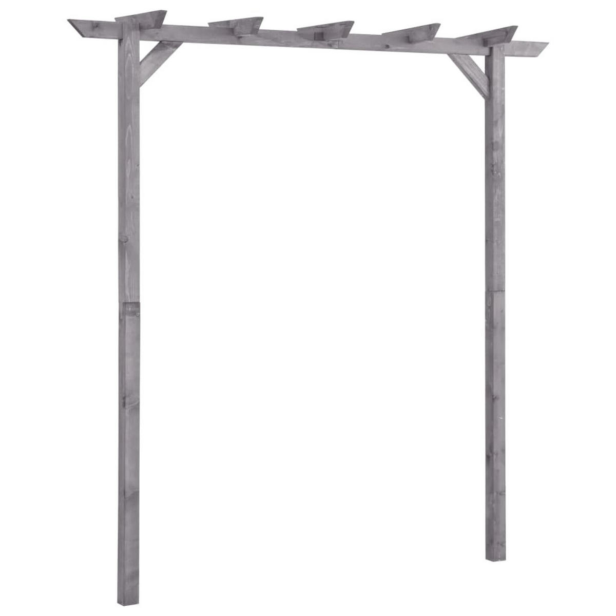 PERGOLA aus Holz LURV Grau 2x2m Kiefernholz Rankhilfe - Grau, Holz (200/205/40cm) - DELUKE