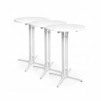 STEHTISCH Bellini Ø80xH110cm Weiß (3tlg) - Weiß, Holz/Metall (80/80/110cm) - Beautissu 
