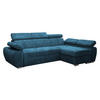 ECKSOFA Boston Mini Premium Cord 2RLC Seite: Rechts 2R+LC - Chromfarben/Blau, Holz/Textil (255/170cm) - MIRJAN24
