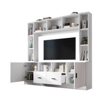 TV-MÖBELSET weiß mit TV-Board und Regal gestaffeltem Design 180 × 35 × 170 cm - Weiß, Holzwerkstoff (180/170/35cm) - Luhomfu