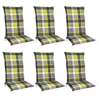 HOCHLEHNERAUFLAGE Sunny MK 120/50/6cm Grün-Kariert 6tlg - Grün, Textil (50/6/120cm) - Beautissu 