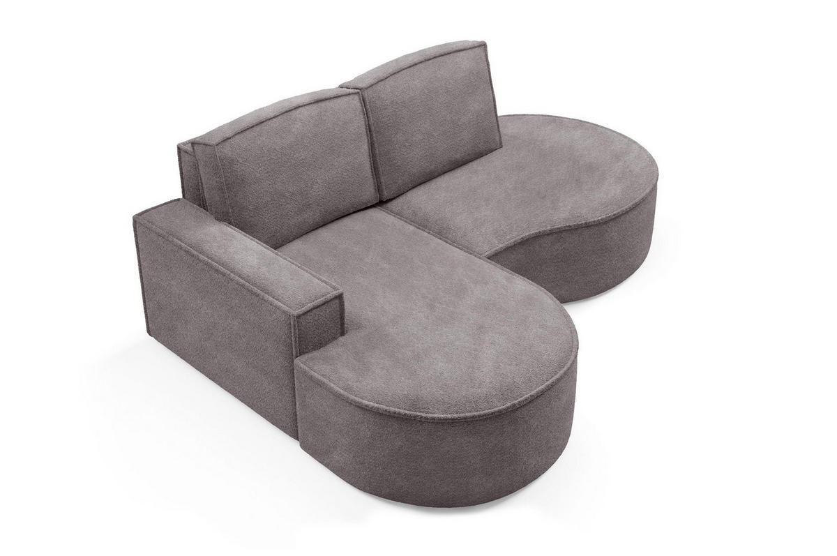 ECKSOFA Flow Grau, mit Kissen in Abriamo Stoff, linke seite - Grau, Holzwerkstoff/Textil (210/157cm) - Bettso