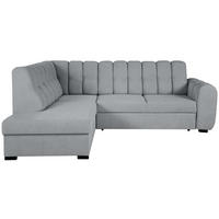 ECKSCHLAFSOFA Zoja links hellgrau - Hellgrau/Schwarz, Textil (261/193cm) - Beautysofa