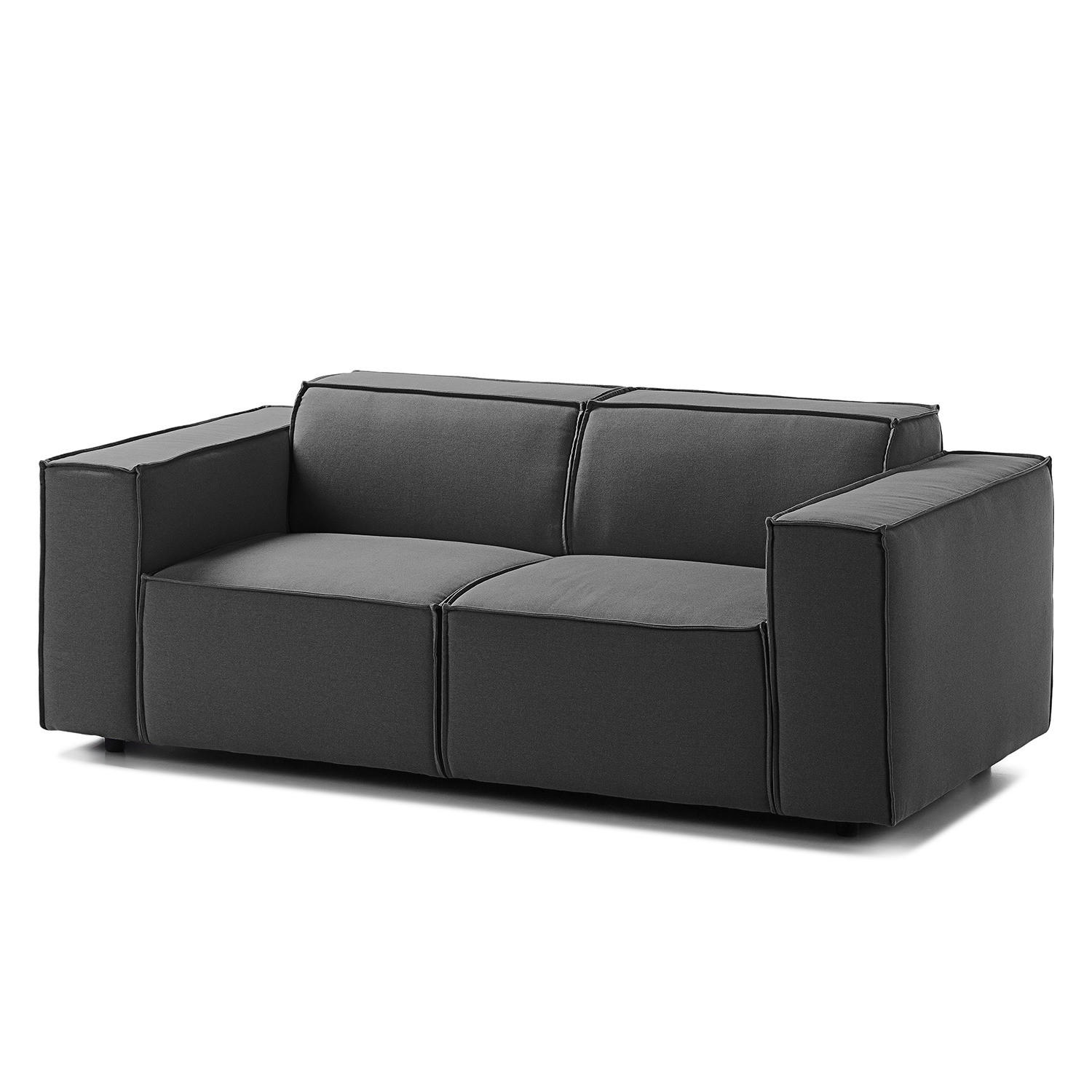 2-SITZER SOFA - Anthrazit/Schwarz, Kunststoff/Textil (189/70/96cm) - home24