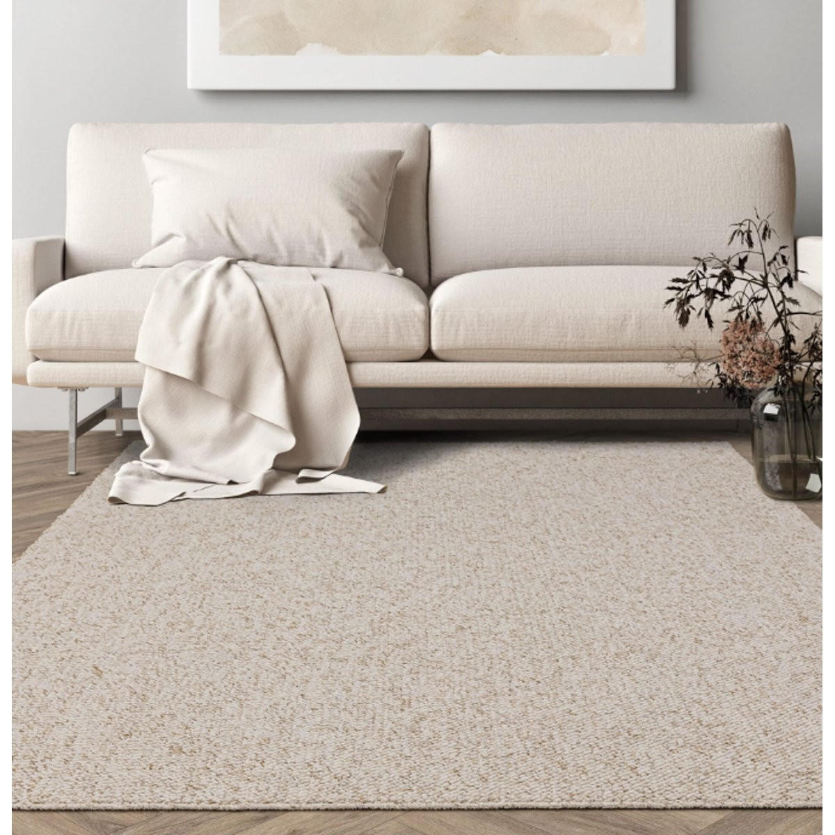 TEPPICH modern Wohn-/Schlafzimmer ERDE Beige 120 x 170 cm - Beige, Naturmaterialien (120/170cm) - Novatrend