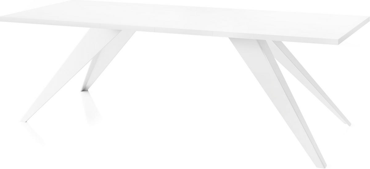 ESSTISCH Vance Weiß rechteckig ausziehbar, Weiß 160-260/90/76 cm - Weiß, Holzwerkstoff/Metall (160/90/76cm) - WFL GROUP