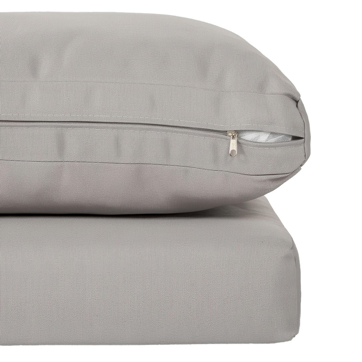 ZAHRADNÍ SESTAVA Santorini, modulární rohová pohovka s konferenčním stolkem, pozinkovaná ocel, pro 2 osoby - světle šedá, kov - Beautysofa