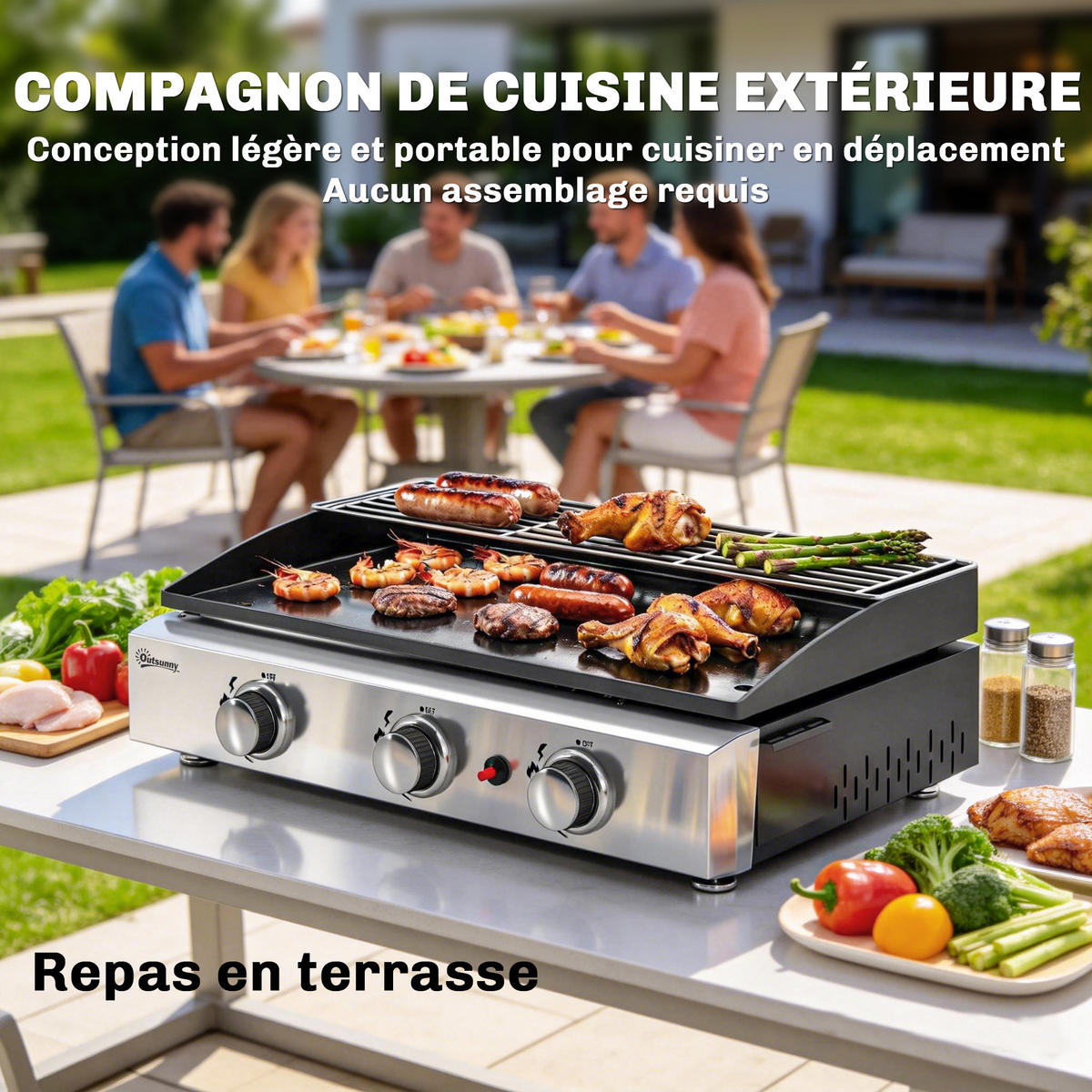 PLANCHA DE-18622 Schwarz - Schwarz, Metall (44/21/62cm) - ComfortXL
