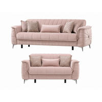 SITZGARNITUR Osorno, Beige Stellvariante 3+2 - Beige, Holzwerkstoff/Kunststoff (240/80/100cm)