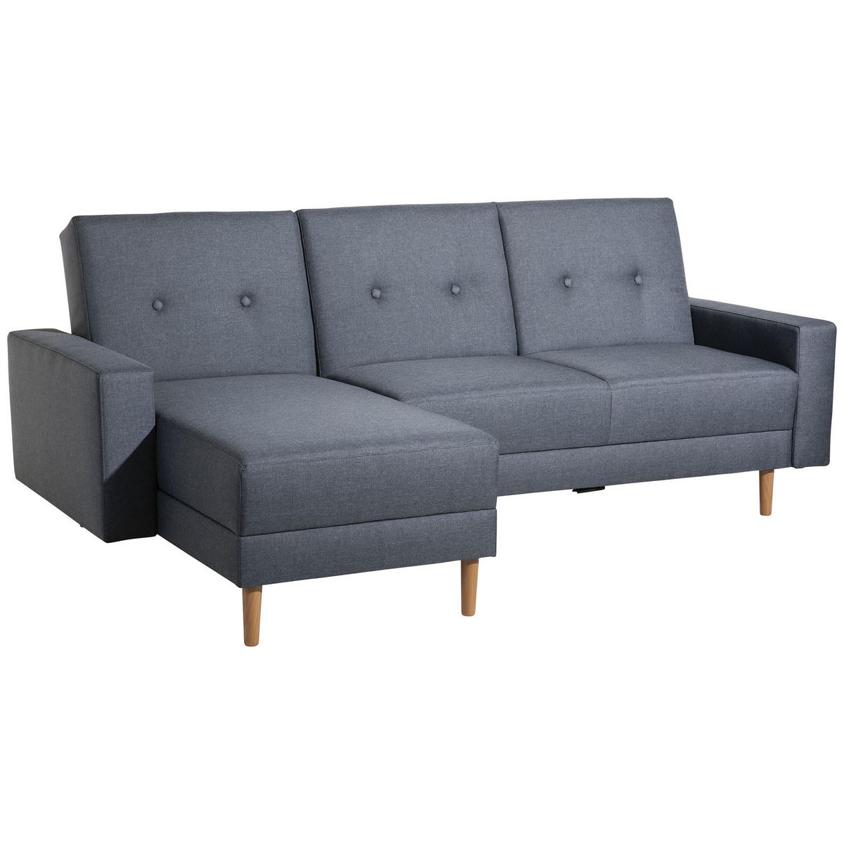 FUNKTIONSSOFA mit Hocker Kattie Flachgewebe denim - Flieder, Kunststoff (144/230cm) - 58aufmkessel