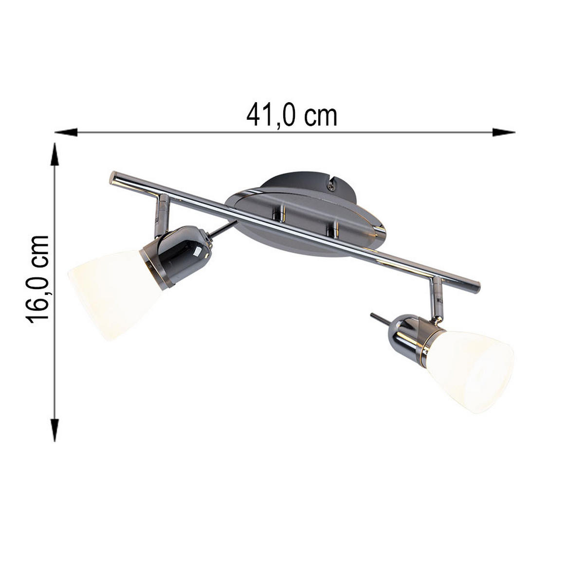 DECKENLEUCHTE Stahl Chrom Silber - Silberfarben, Glas (41/16/16cm) - Esto
