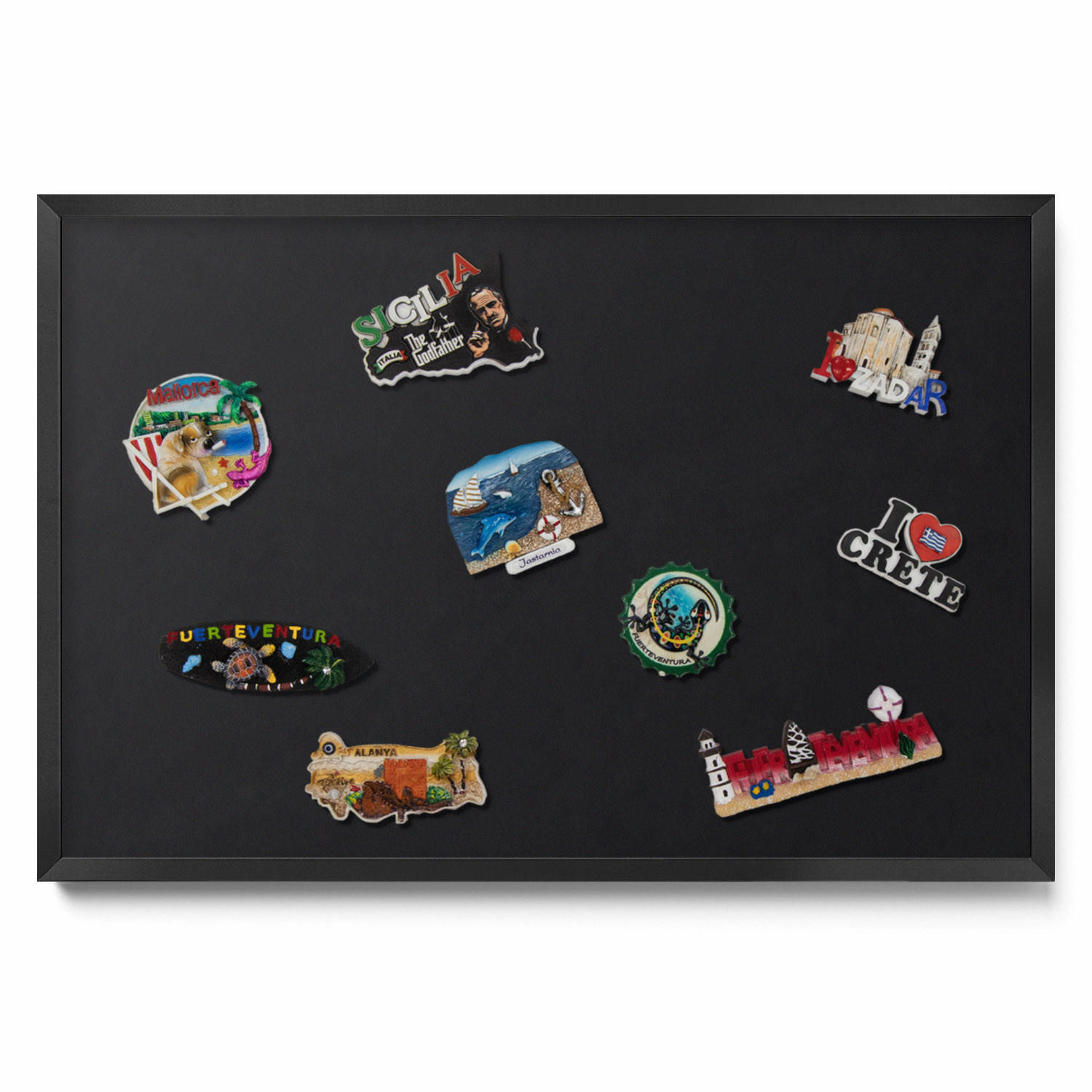 MAGNETTAFEL 60x40 cm Schwarzer Rahmen Farbe Schwarz - Brombeere, Metall (60/50/0.4cm) - TULUP