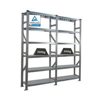 FACHBODENREGAL Proximo Stecksystem 210x180x32cm 6 Ebenen Beidseitig nutzbar Verzinkt - Silberfarben, Metall (180/210/32cm) - PROREGAL