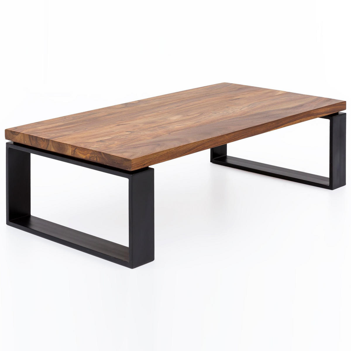 COUCHTISCH aus Holz und Metall, Industriedesign, Einzigartige Maserung, 115x60x35 cm - Schwarz/Braun, Holz/Metall (60/115/35cm) - KADIMA DESIGN