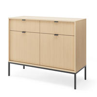 SIDEBOARD STELLARE 104x39x83 cm mit 2 Schubladen und 2 Türen Eichefarben - Braun, Holzwerkstoff (104/83/39cm) - MASSENO