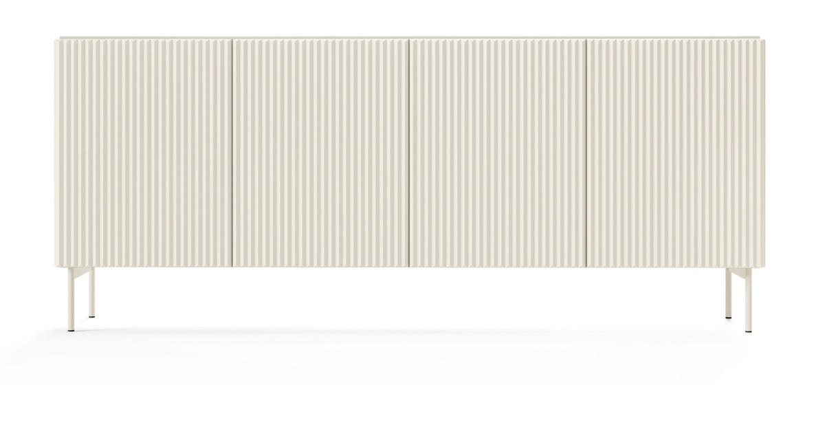 KOMMODE Breite Galiano mit 4 Türen, 195 cm, Kaschmir - Kaschmir/Beige, Holz/Metall (195/81/40cm) - Emporius