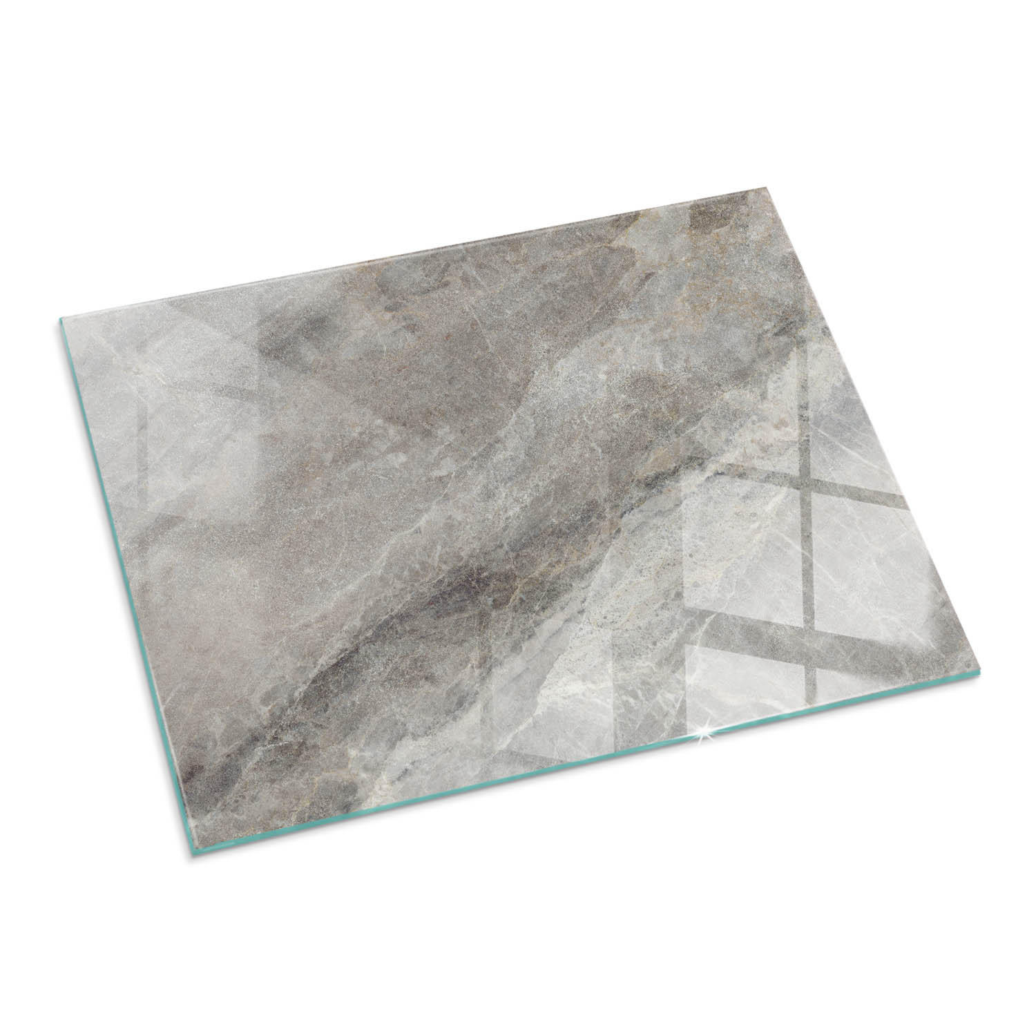 GLASPLATTE für Kamin 80x60 cm Grau - Grau, Glas (80/60/0.4cm) - ArtPrintCave