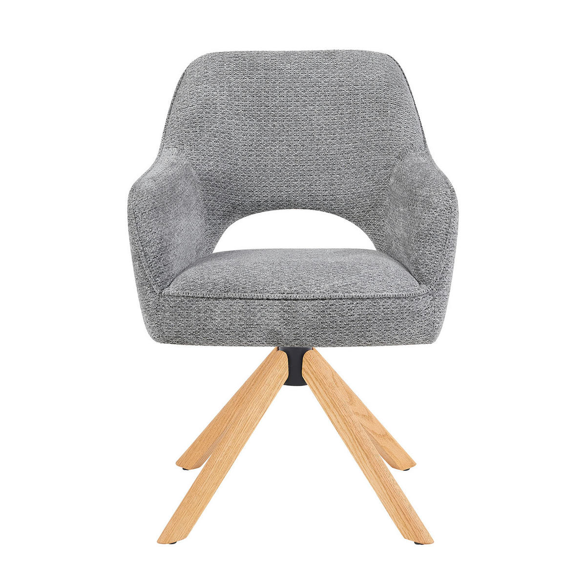 DREHSTUHL Mika-Lara 2er-Set - Honigeiche/Dunkelgrau, Eichenholz/Holz (60/87/65cm) - DUBI Möbel