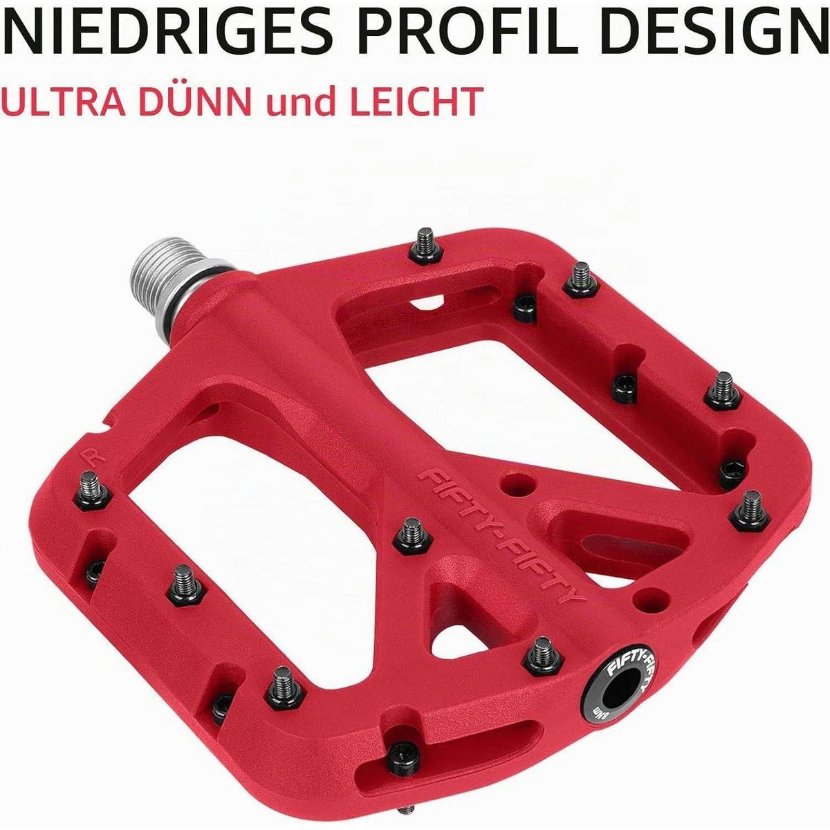 FAHRRADPEDALE Nylon Composite Rot 9/16 Zoll - Rot, Kunststoff (10.4/1.5/10.6cm)
