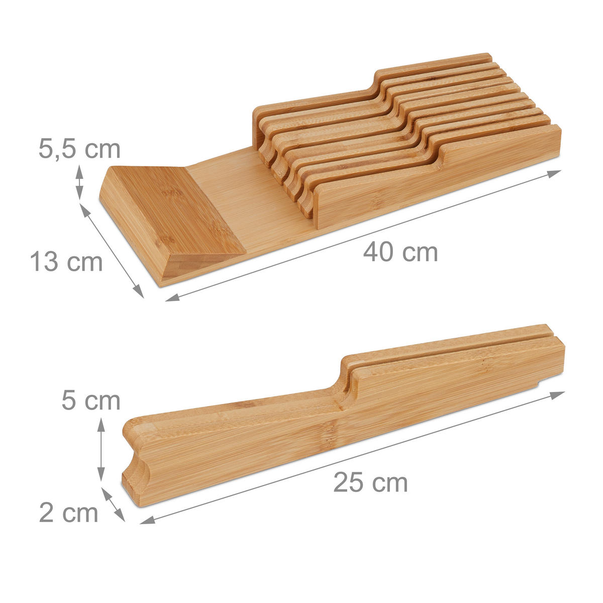 MESSERHALTER - Hellbraun, Holz (13/5.5/40cm) - Relaxdays