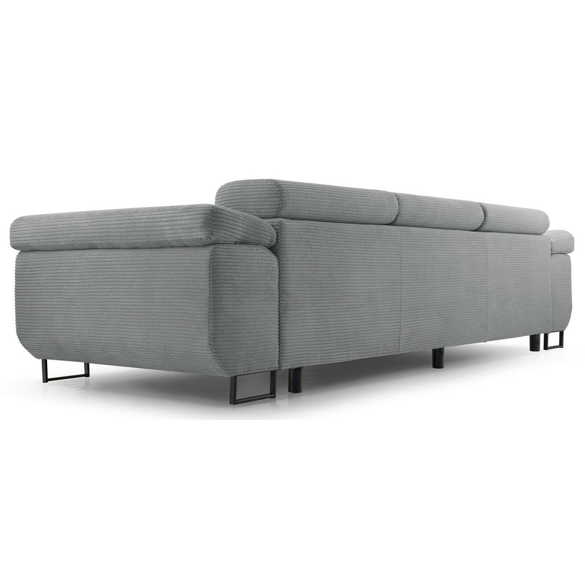 3-SITZER SOFA Capurso Graubraun Cord - Graubraun/Schwarz, Textil/Metall (274/90/98cm) - Selsey