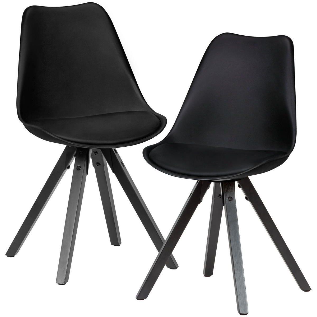 ESSZIMMERSTUHL Stoffbezug mit Holzgestell Modern gepolstert, Schwarz 49x52x87 cm - Schwarz, Holz/Kunststoff (49/87/52cm) - KADIMA DESIGN