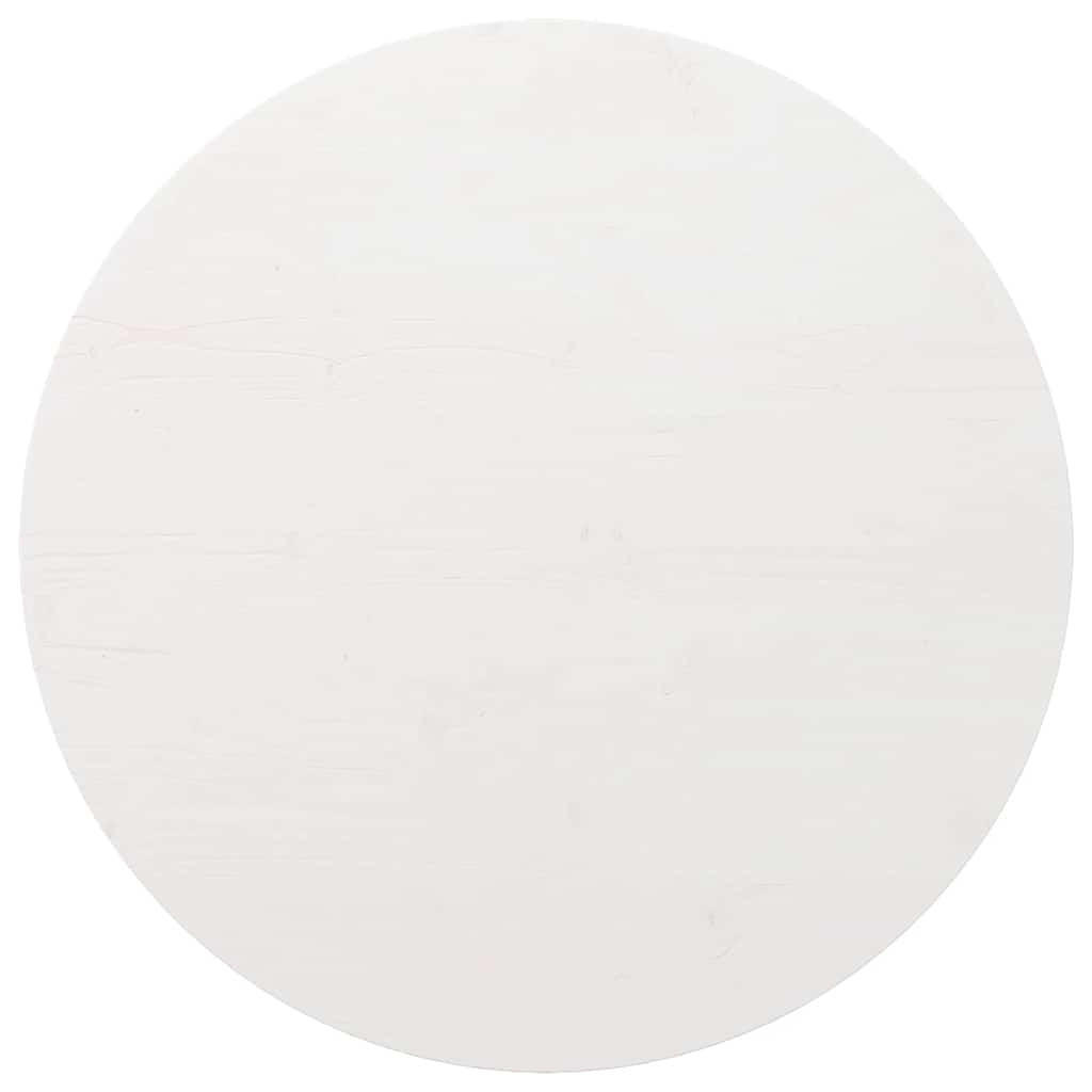TISCHPLATTE Weiß Ø80/2,5 Cm Massivholz Kiefer - Weiß, Holz (80/80/2.5cm) - vidaXL