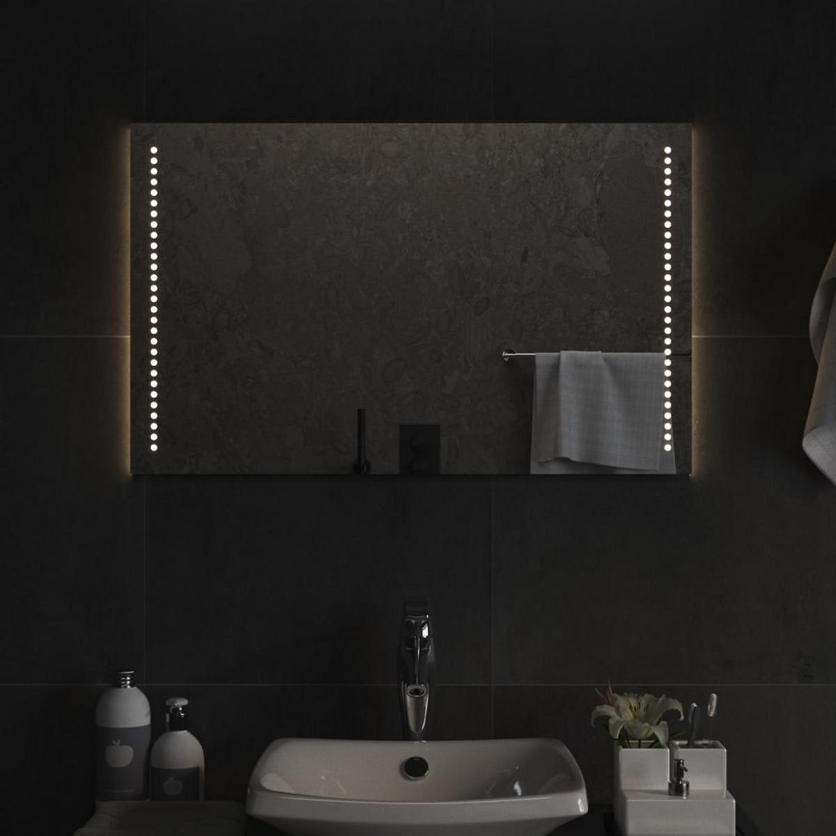 LED-BADSPIEGEL 50x80 cm - Transparent, Glas (50/80/80cm) - furnicato