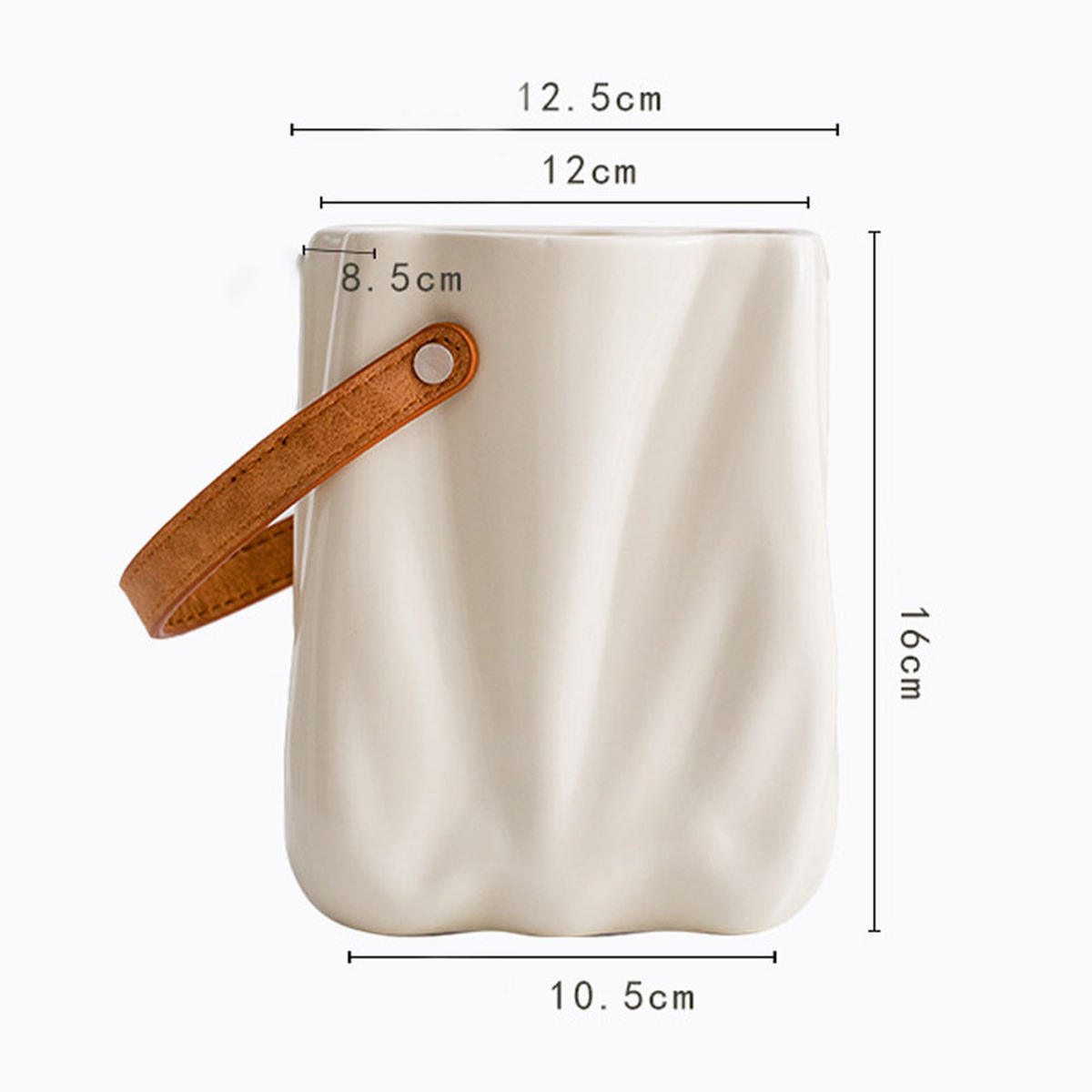 VASE 12,5 x 12,5 x 16 cm - Weiß, Keramik (8.5cm) - LIBRATON