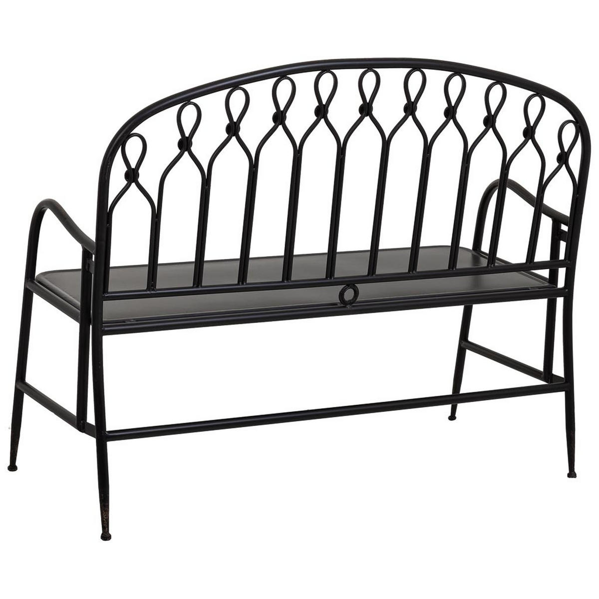 BANK 118x56x98 - Schwarz, Metall (118/98/56cm) - Wanderlust