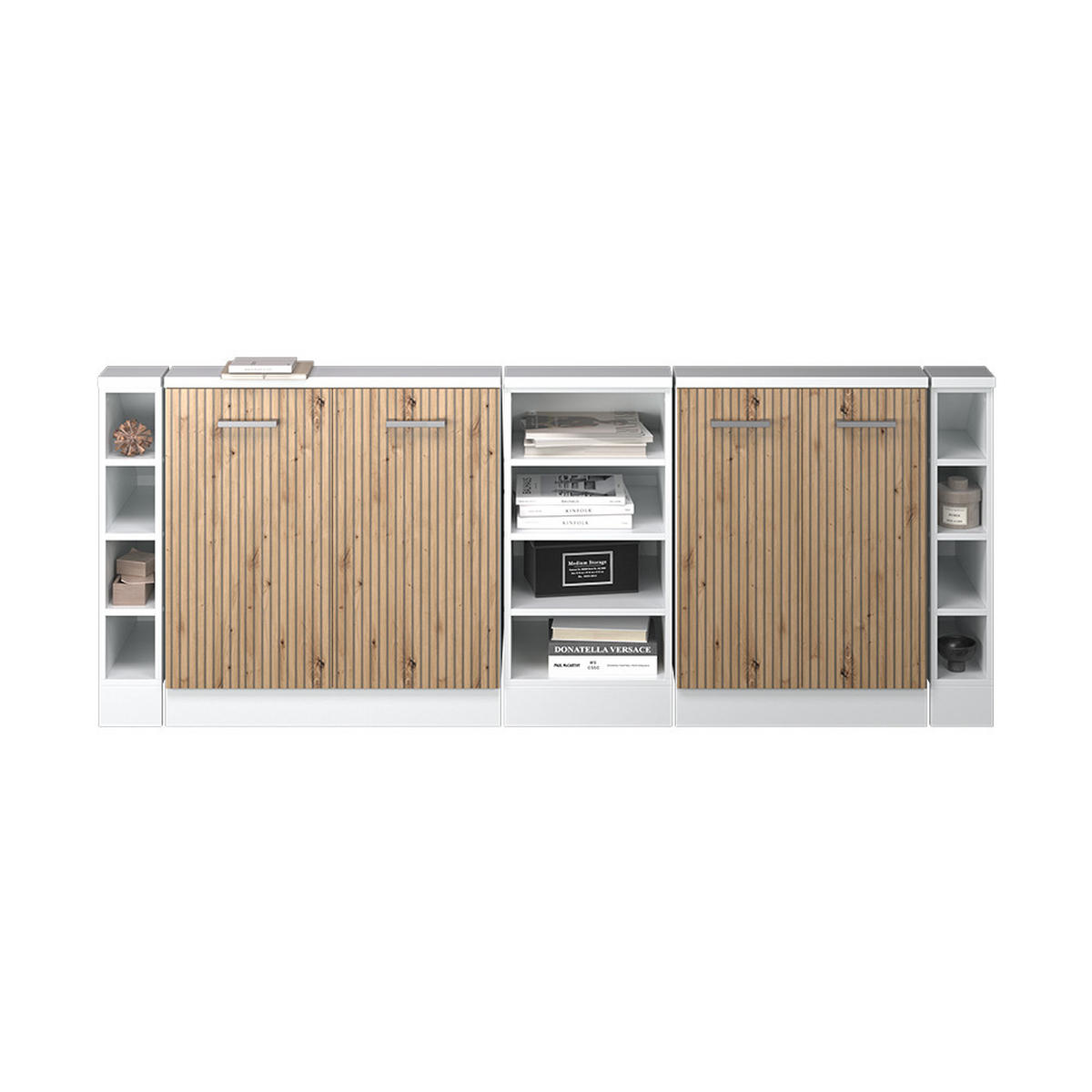 KUCHYŇSKÁ SKŘÍŇKA POD ŠIKMOU STŘECHU R-Line Dub řemeslný/bílý - bílá/dub artisan, kompozitní dřevo (210/81.6/46cm) - Vicco