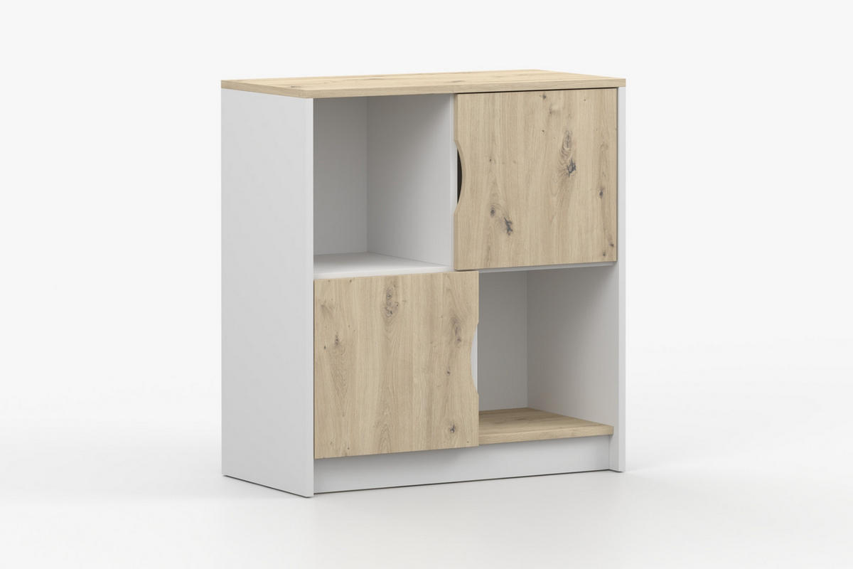 KINDERREGAL JUMI 80/91/40 cm in Weiß/Eiche Artisan - Weiß/Eiche Artisan, Holzwerkstoff (80/91/40cm) - Deine Möbel 24