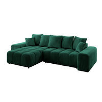 ECKSOFA Ottomane links/rechts ENIL-L 290x175x84 Dunkelgrün Velours - Dunkelgrün, Holzwerkstoff/Kunststoff (290/175cm) - ALTDECOR