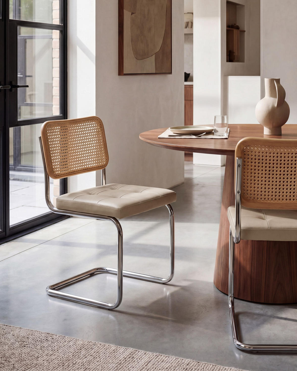 ESSZIMMERSTUHL 2er-Set Metall Taupe Ethete - Hellbraun, Kunststoff (49/83/54cm) - Beliani