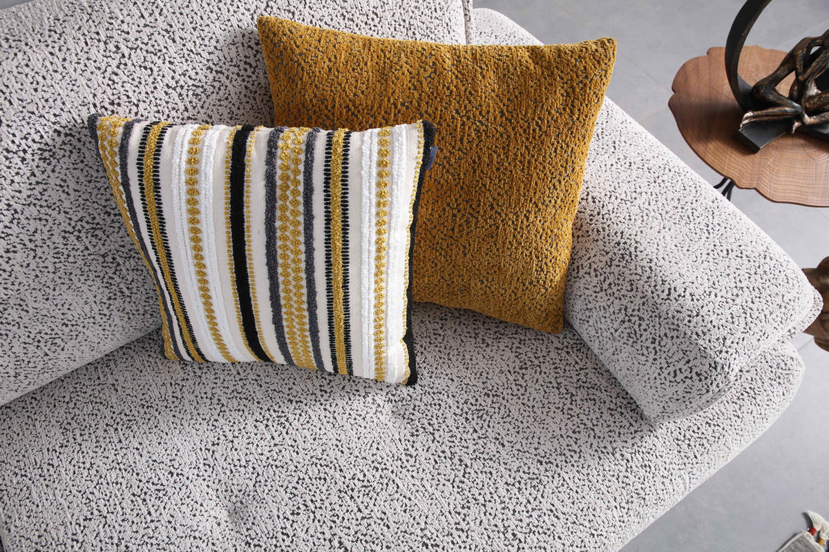 2-SITZER Sofa CARMEN, Grau - Grau, Leder/Textil (190/88/103cm)