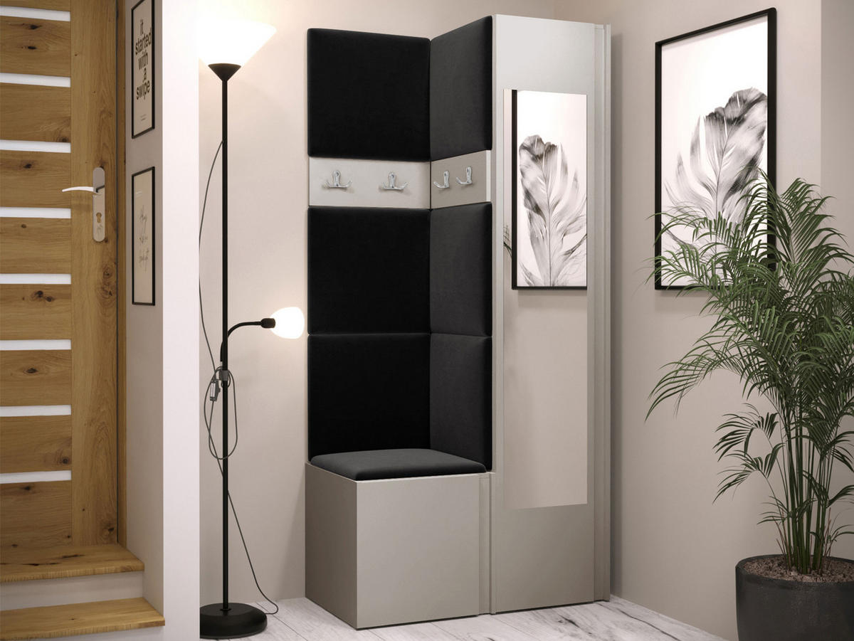 GARDEROBEN-SET Orion XXV - Kaschmir/Anthrazit, Holzwerkstoff/Kunststoff (82/186/46cm) - MIRJAN24