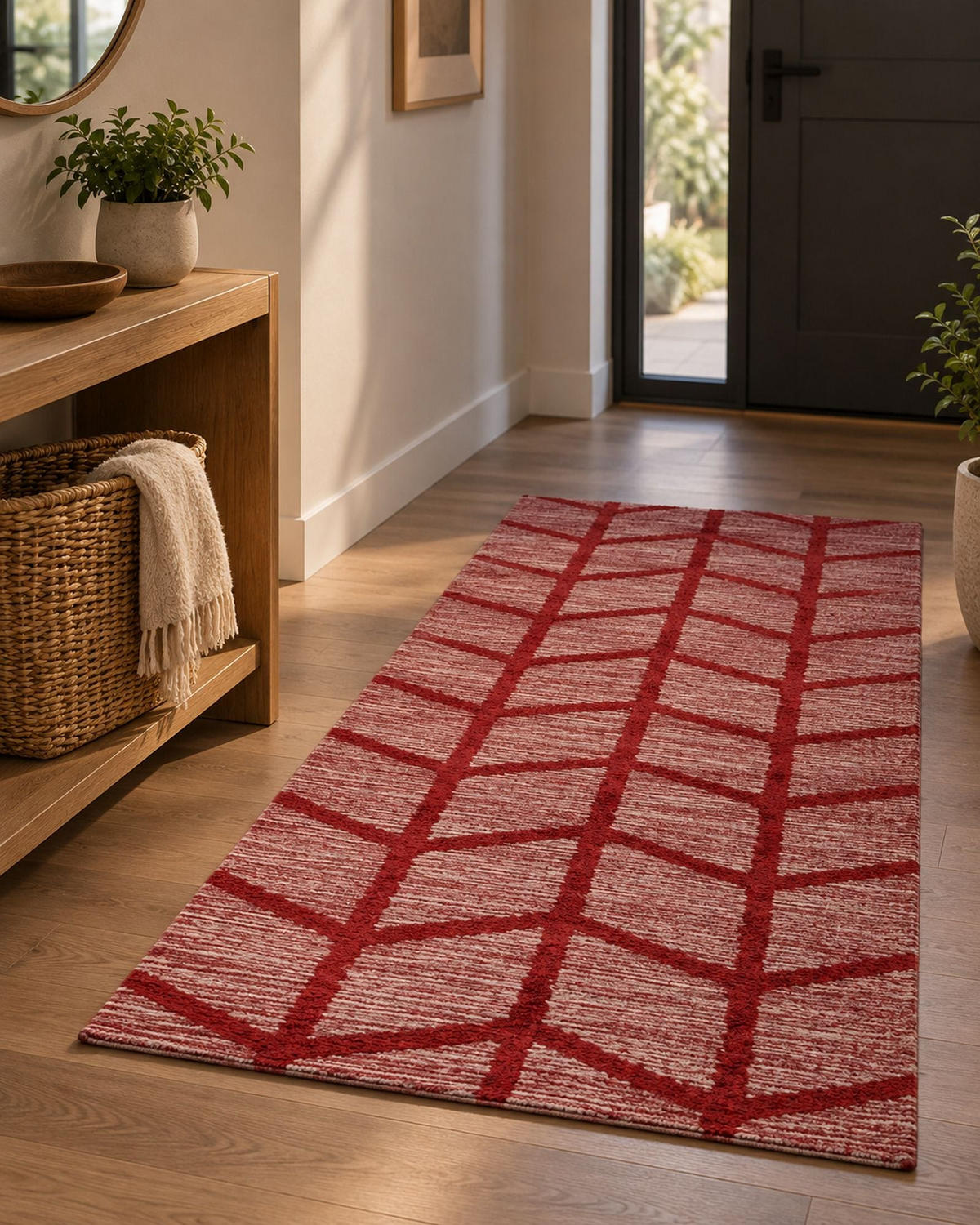 KURZFLOR-TEPPICH Sivas 150/80 cm - Rot, Textil (80/150cm) - Beliani
