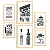 POSTER Set Mit 6 Wein 2 Vollfarbige Illustrationen Von Kaffee & Getränken Im Werbetafel Illustrationen Für & Heim A3 & A4 Rahmen Aus Hellem Holz - Beige, Papier (29/3cm) - Nacnic
