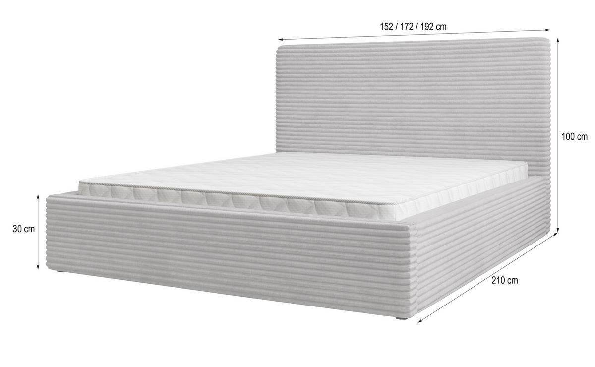 POLSTERBETT MIRETTI 140x200 cm mit Bettkästen - Beige - Beige, Holz (140/200cm) - MASSENO