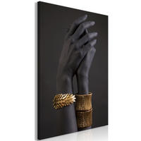 KUNSTDRUCK Grau 60/90 cm - Goldfarben/Grau, Textil (60/90cm) - KUNSTLOFT