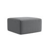POUF Samt Stoff Grau - Edelstahlfarben/Schwarz, Holzwerkstoff/Kunststoff (75/37/75cm) - Makamii
