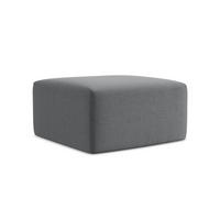 POUF Samt Stoff Grau - Edelstahlfarben/Schwarz, Holzwerkstoff/Kunststoff (75/37/75cm) - Makamii