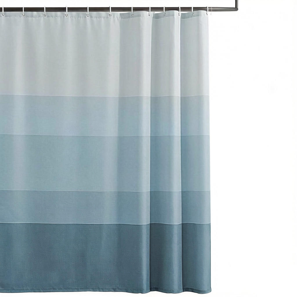 DUSCHVORHANG 180x180 cm mit 12 Haken - Blau, Textil (180/180cm) - Kaket