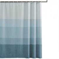 DUSCHVORHANG 180x180 cm mit 12 Haken - Blau, Textil (180/180cm) - Kaket