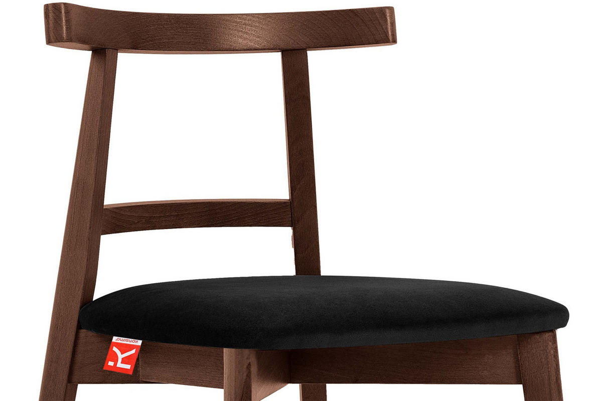 ESSTISCHSTÜHLE LILIO 2 St Vintage, Schwarz / mittelbraun - Schwarz/Braun, Holz/Textil (47/76/45cm) - KONSIMO®