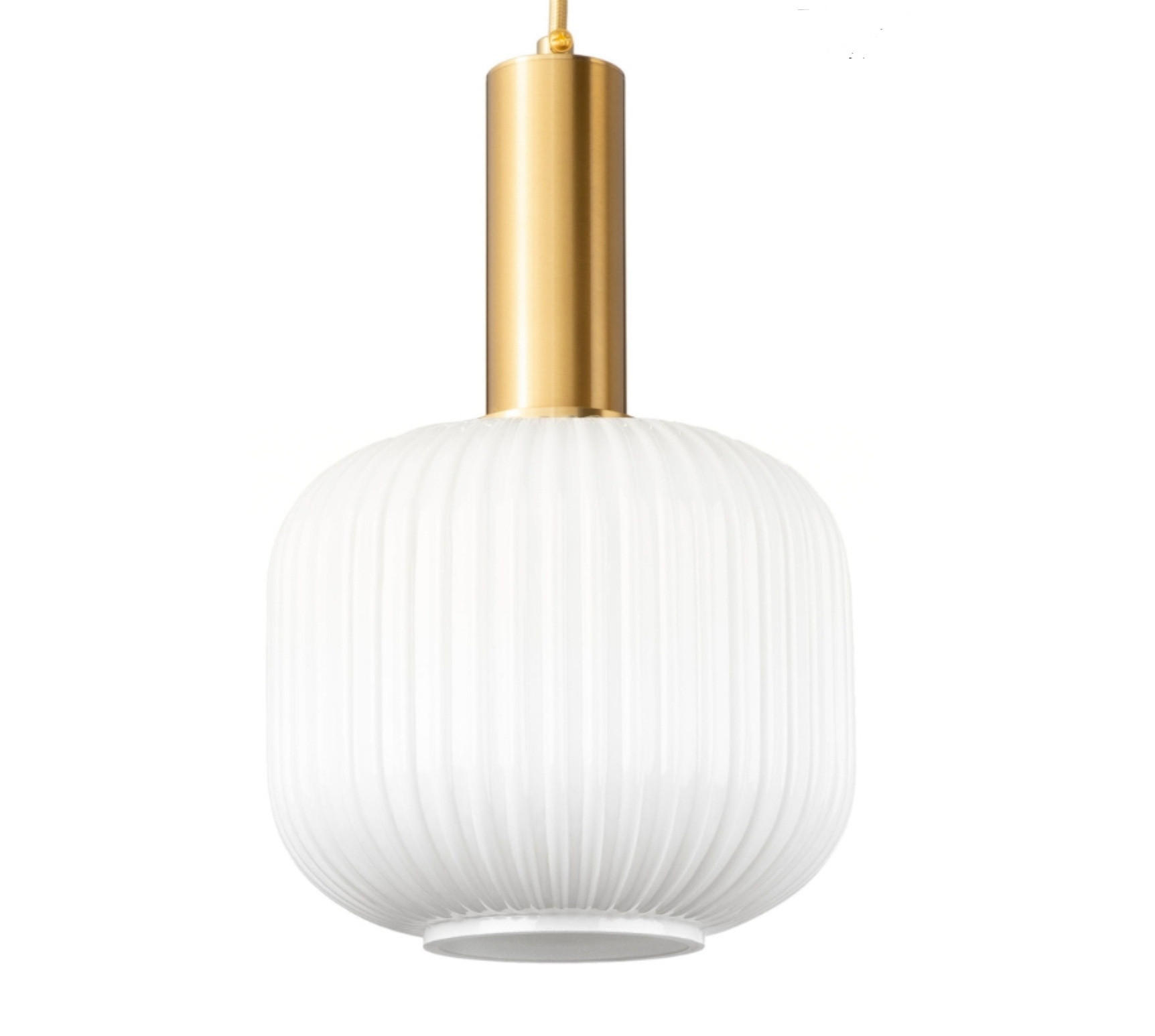 PENDELLEUCHTE Paris - Goldfarben/Weiß, Glas/Metall (17/17/125cm) - kiki design